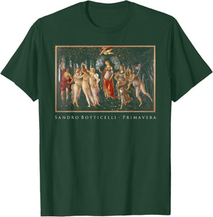 Primavera - Sandro Botticelli Black Metal Art Cover Mythic T-Shirt - T-Shirt | Forest