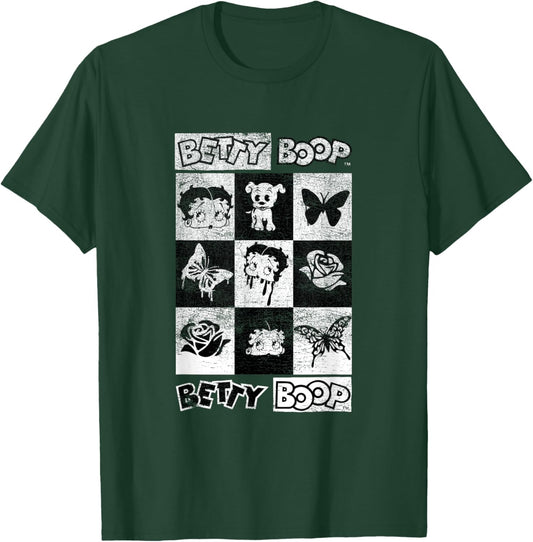 Betty Boop Grunge Butterflies & Roses Betty Box Up T-Shirt - T-Shirt | Forest