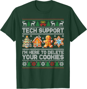 Christmas Tech Support Here To Delete Cookies Xmas Men Women T-Shirt - T-Shirt | Forest