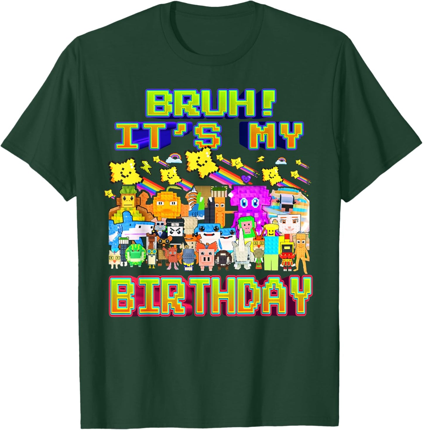 Bruh It's My Birthday Funny Brainrot for Boys Kids Teens T-Shirt - T-Shirt | Forest