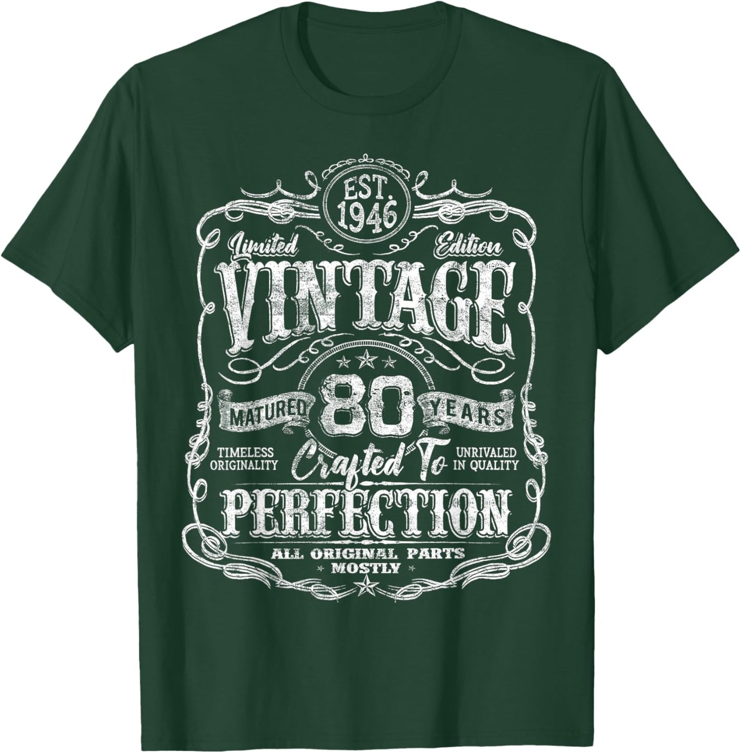 Vintage 1946 Limited Edition Shirt 80 Year Old 80th Birthday T-Shirt - T-Shirt | Forest