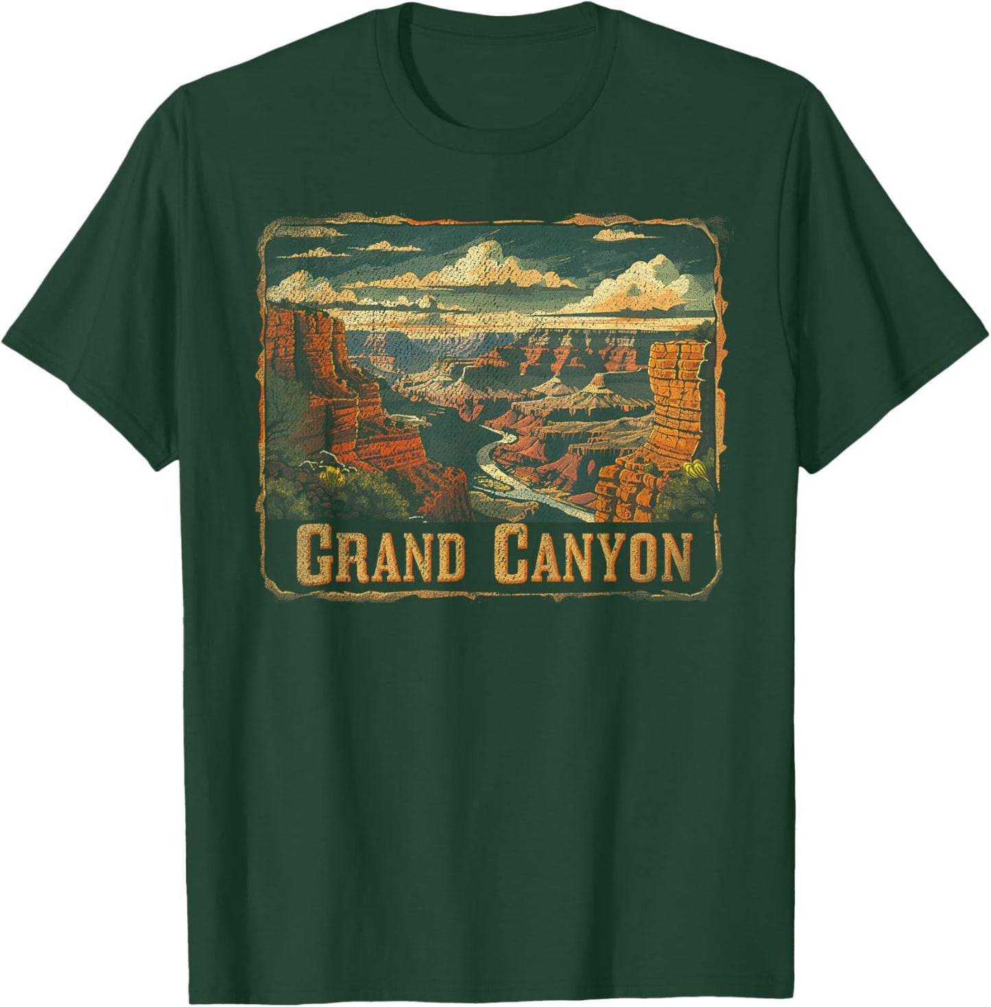 Grand Canyon - US National Park Vintage Men Women Kids Retro T-Shirt - T-Shirt | Forest