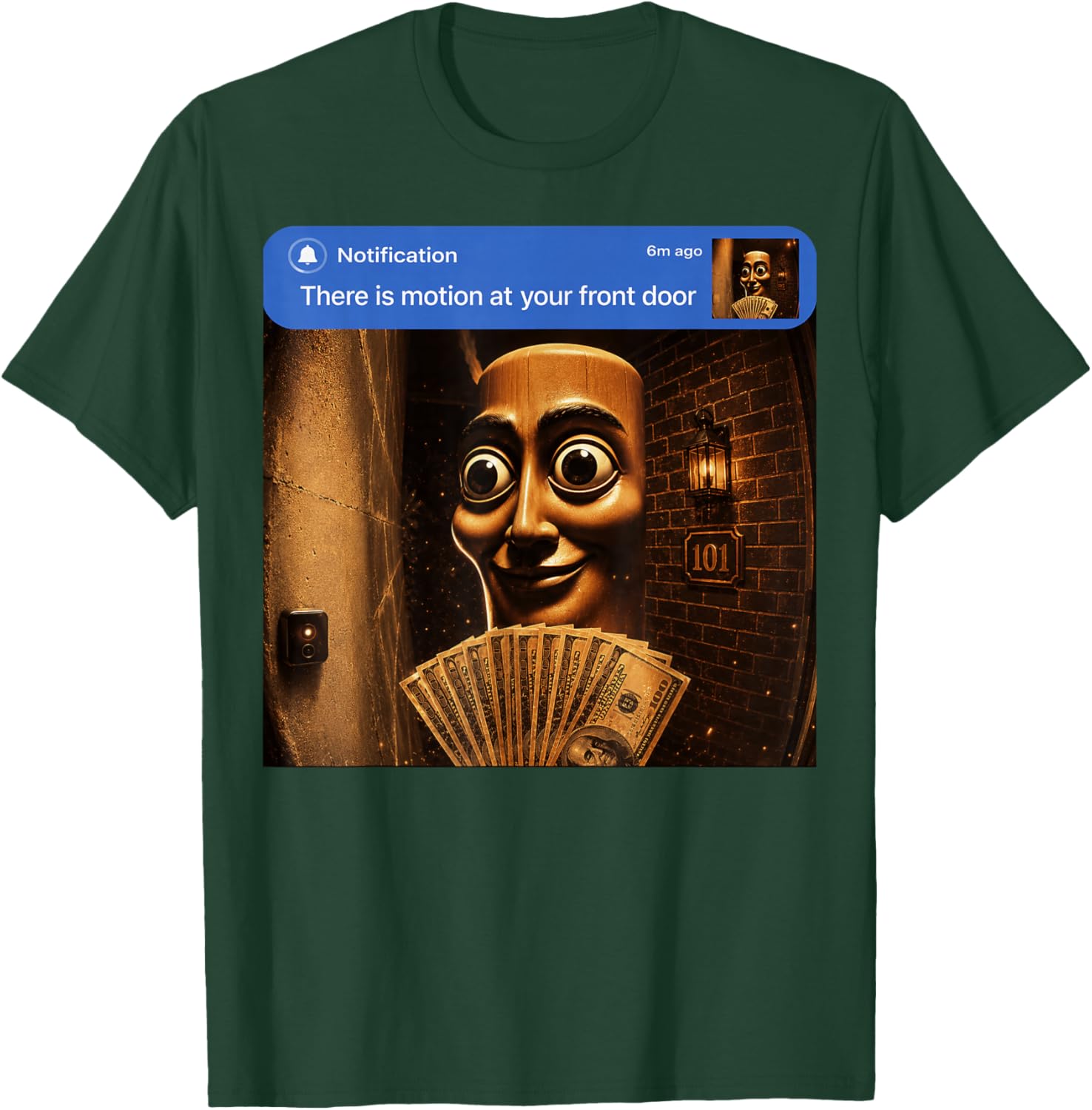There is Motion at Your Front Door Tung Tung Tung Sahur Meme T-Shirt - T-Shirt | Forest