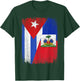 Half Cuba Haiti Flag Cuban Haitian Pride Roots T-Shirt - T-Shirt | Forest