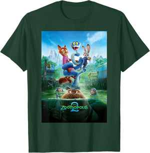 Disney Zootropolis 2 Nick Judy Gary Russ Marsh Market Poster T-Shirt - T-Shirt | Forest
