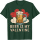 Beer Is My Valentine Vintage Beer Glasses with Hearts Design T-Shirt - T-Shirt | Forest