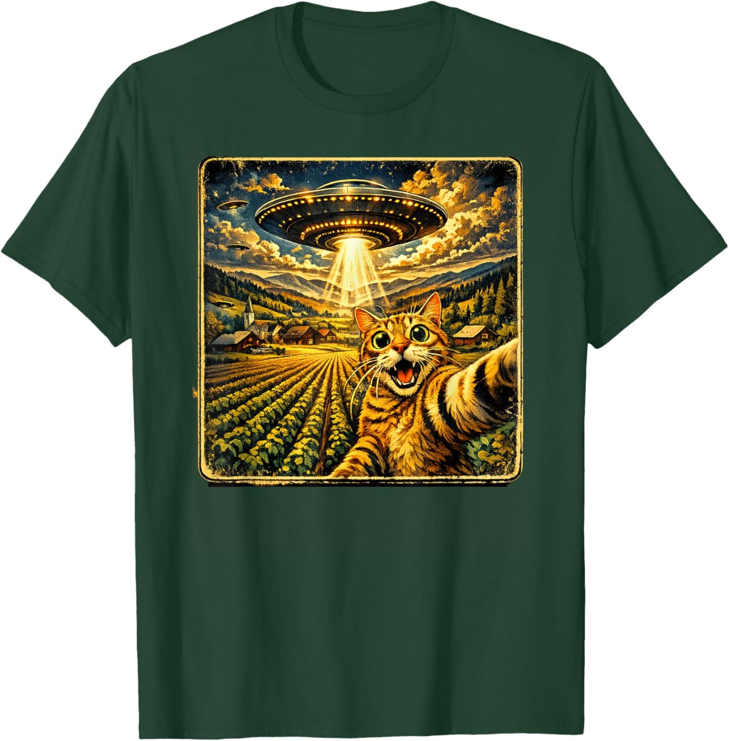 Funny Cat Selfie Alien T-Shirt - T-Shirt | Forest