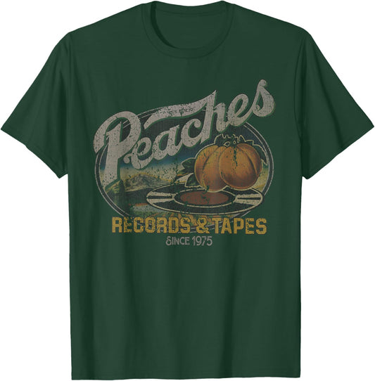 Peaches Vintage Records Retro Music And Tapes 1975 T-Shirt - T-Shirt | Forest