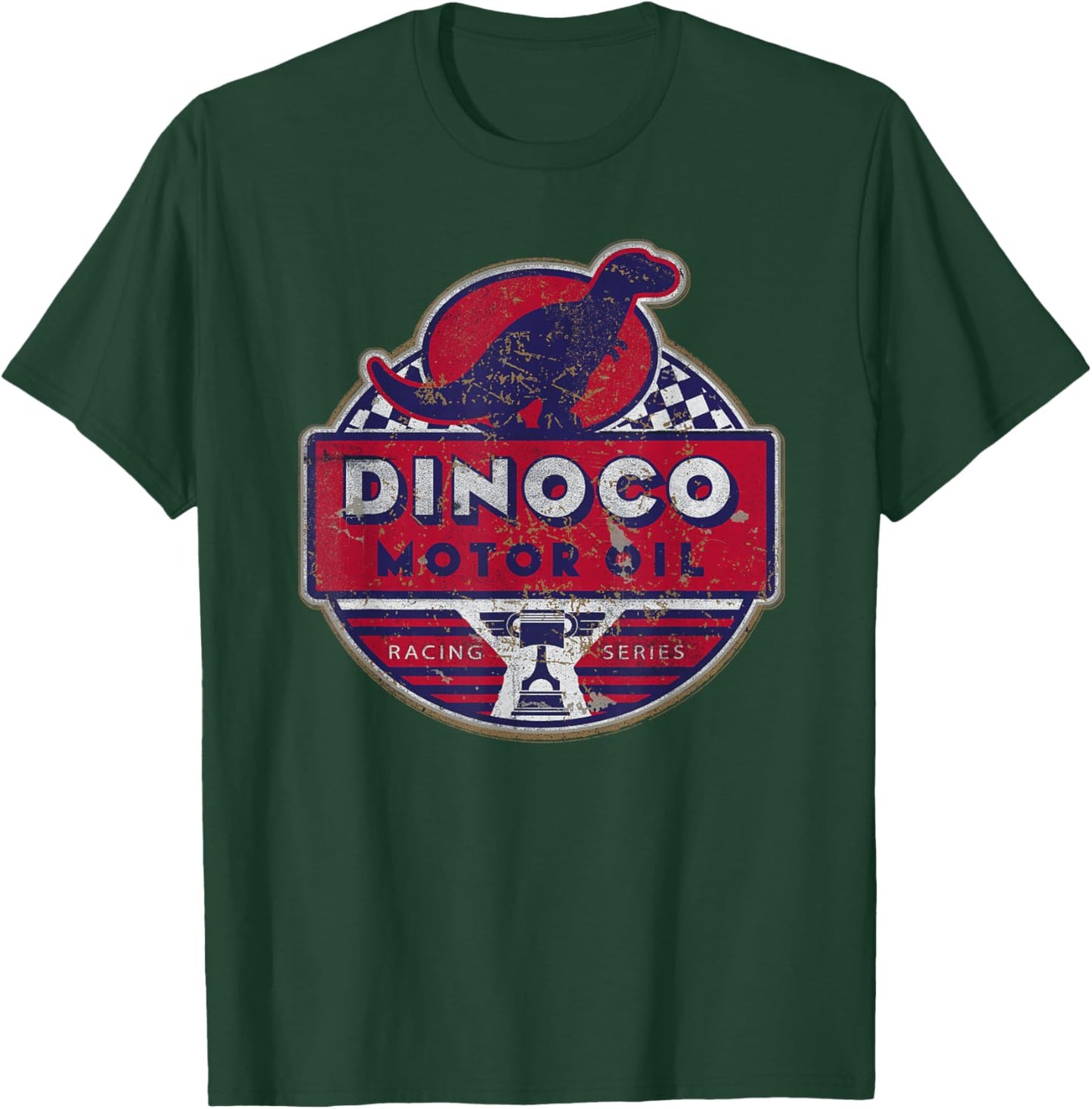 Disney Pixar Cars Dinoco Motor Oil Faded Sign T-Shirt - T-Shirt | Forest