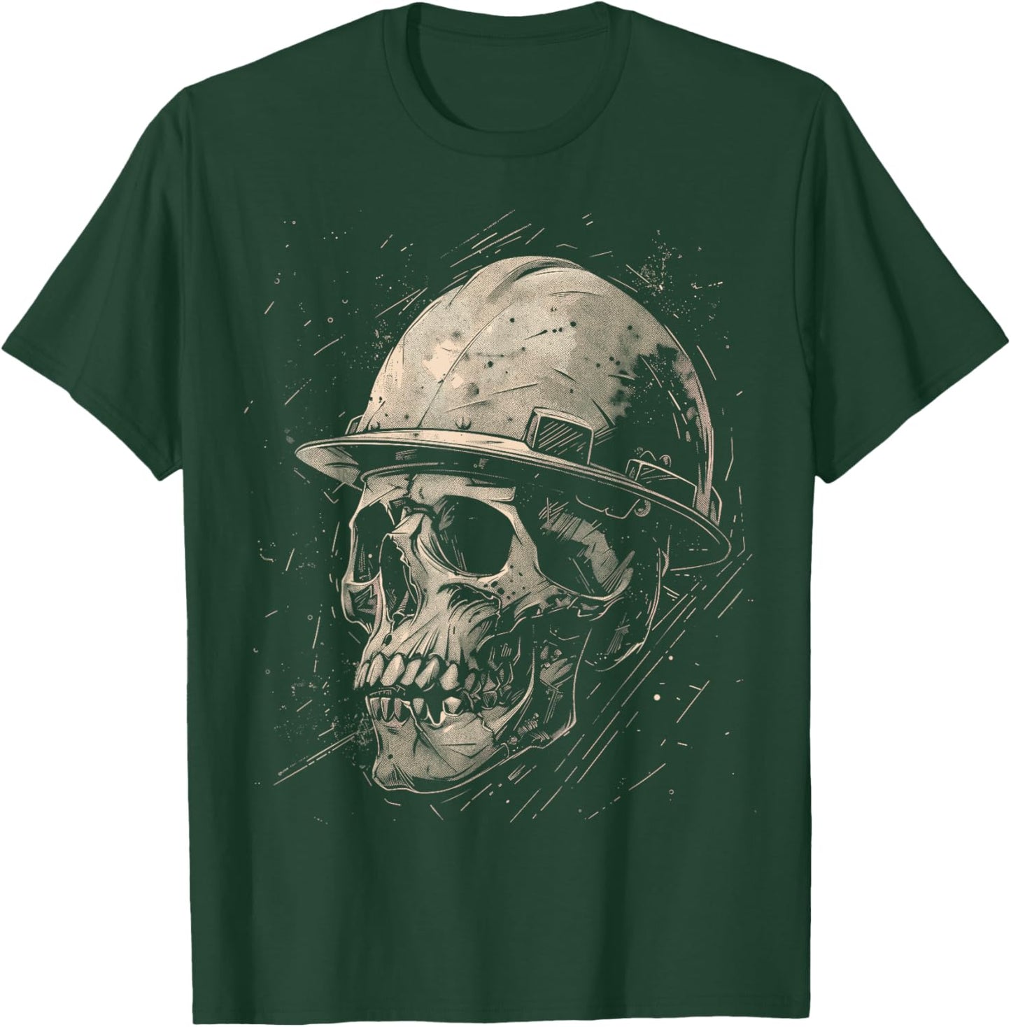 Working Death Ironworker Skull Construction Worker T-Shirt - T-Shirt | Forest