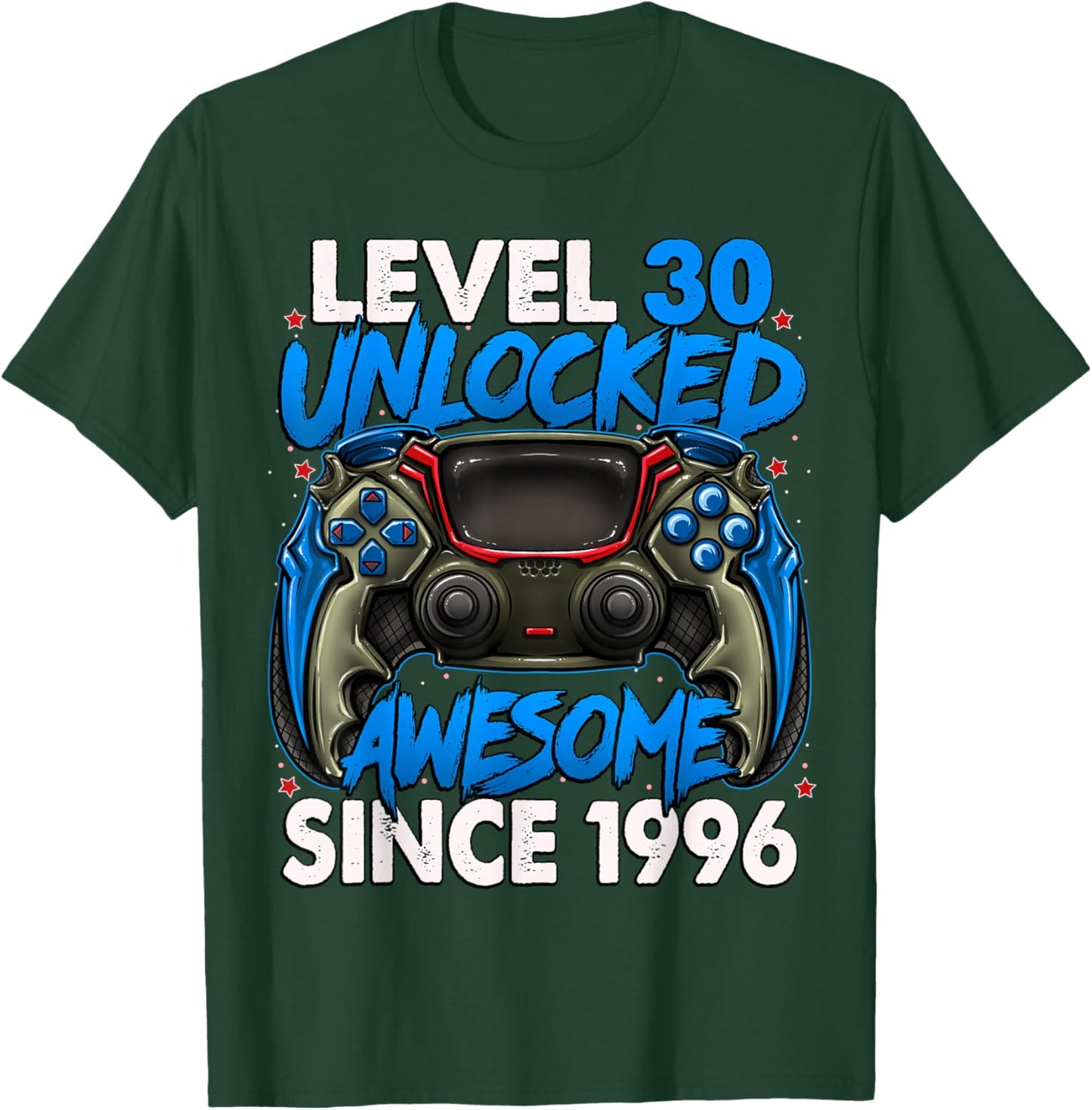 Level 30 Unlocked Awesome Since 1996 30th Birthday Gaming T-Shirt - T-Shirt | Forest