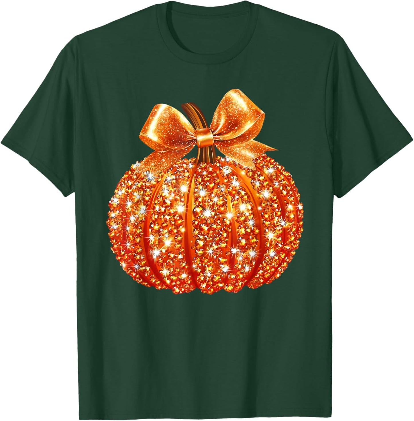 Coquette Bow Pumpkin Season Thanksgiving Autumn Fall Y'all T-Shirt - T-Shirt | Forest
