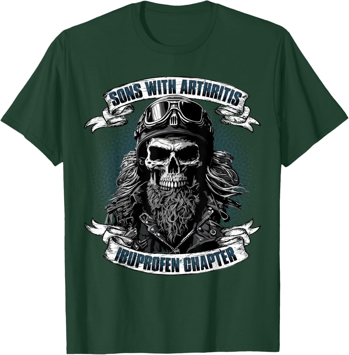 Funny Apparel for older Bikers Sons with Arthritis Ibuprofen Chapter Black T-Shirt - T-Shirt | Forest