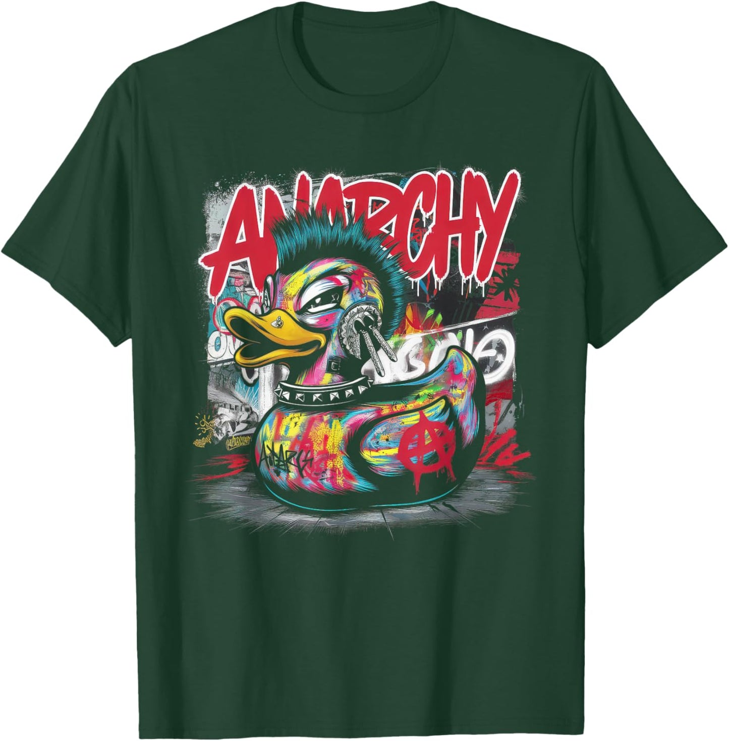 Punk Women Male Duck Rock Rock Duck Anarchy T-Shirt - T-Shirt | Forest