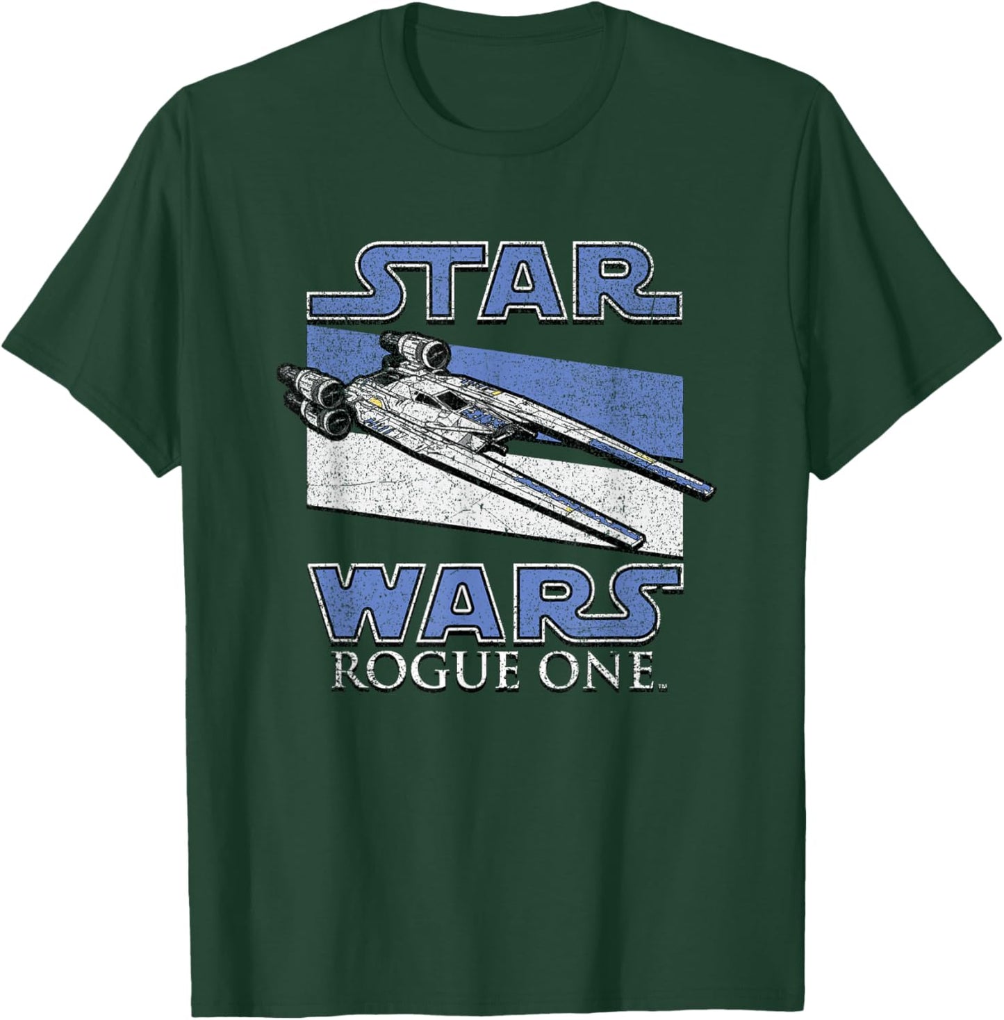 Star Wars Rogue One Iconic U-wing Fighter Distressed Poster T-Shirt - T-Shirt | Forest