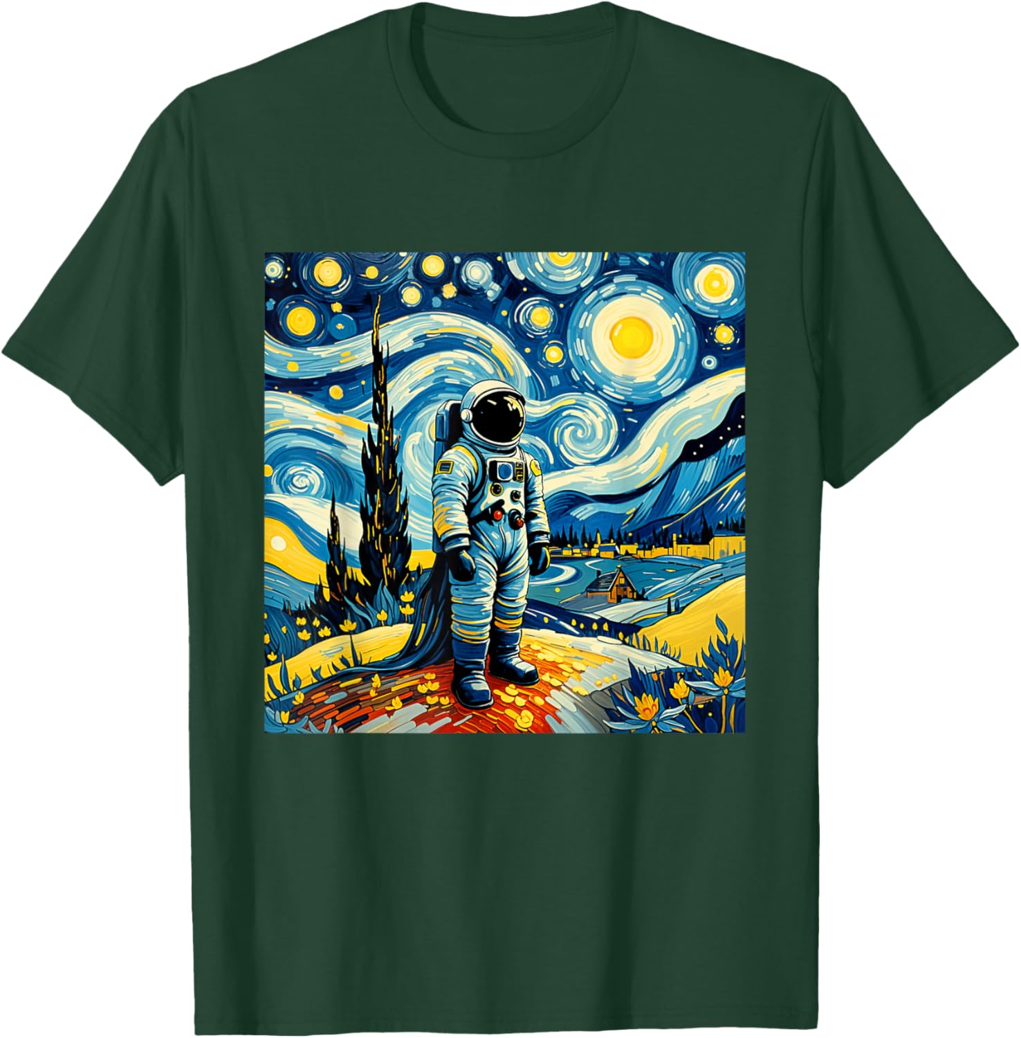 Van Gogh Starry Night Astronaut space lovers T-Shirt - T-Shirt | Forest