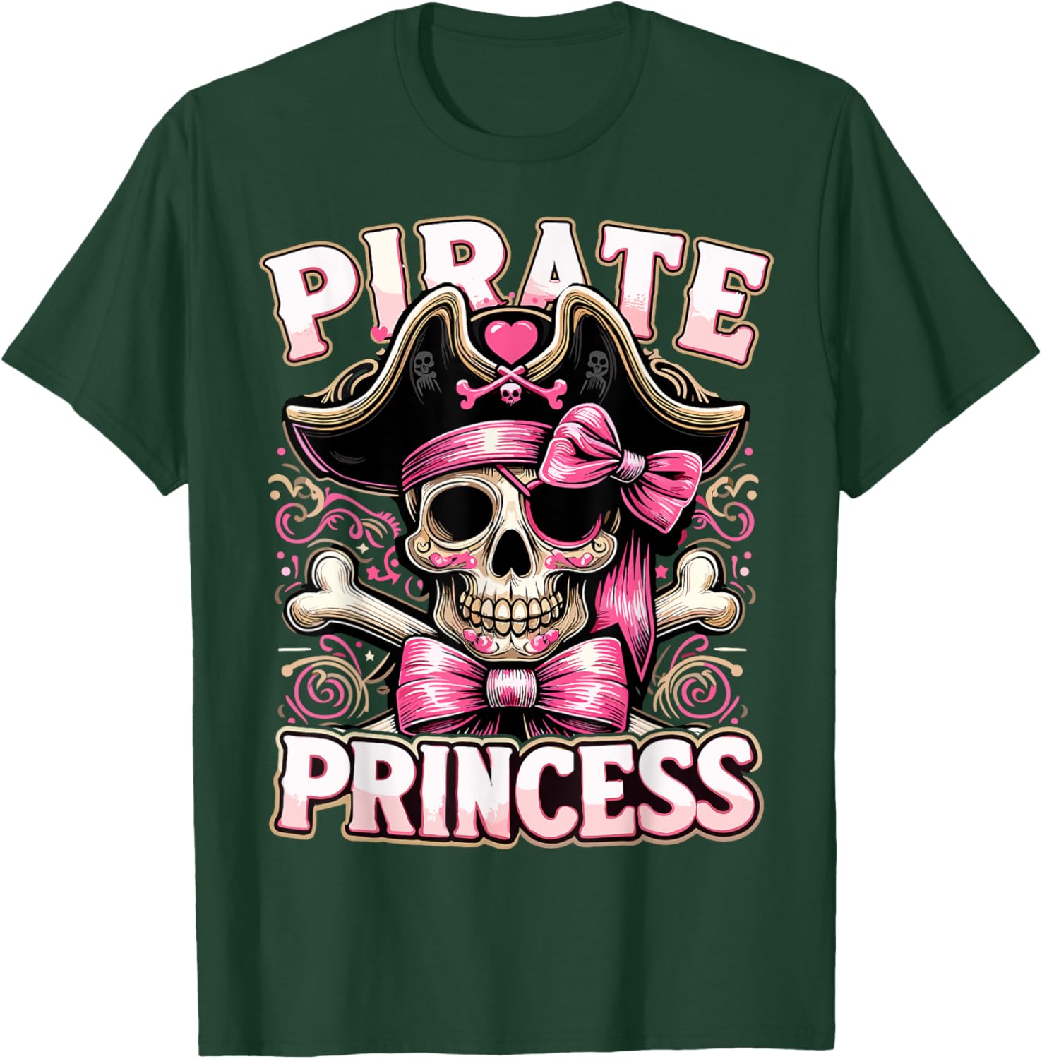 Funny Halloween Costume Pirate Princess Coquette Bow T-Shirt - T-Shirt | Forest