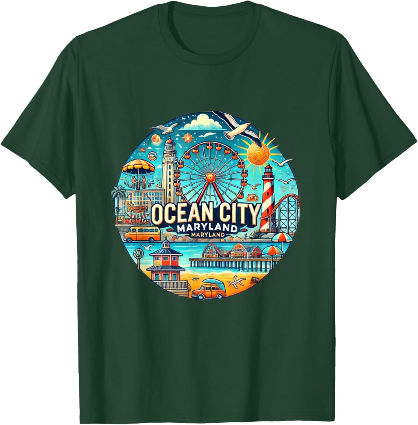 Ocean City Maryland Boardwalk youthful T-Shirt - T-Shirt | Forest
