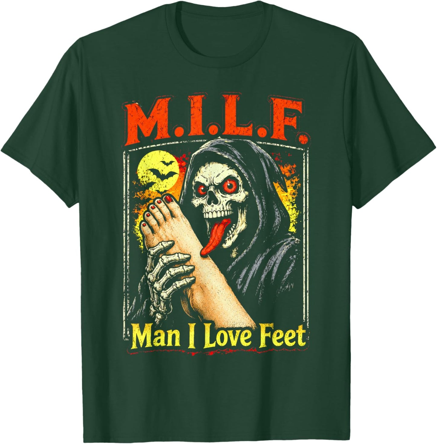 M.I.L.F. Man I Love Feet, Inappropriate Humor Foot Toe Lover T-Shirt - T-Shirt | Forest