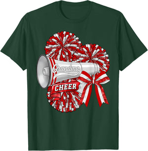 Cheer G-Ma Grandma Bow Sport Cheerleader Cheerleading Red T-Shirt - T-Shirt | Forest