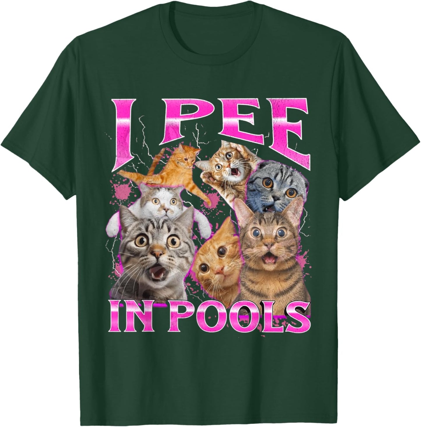 I Pee in Pools Cat Funny Meme Cute T-Shirt - T-Shirt | Forest