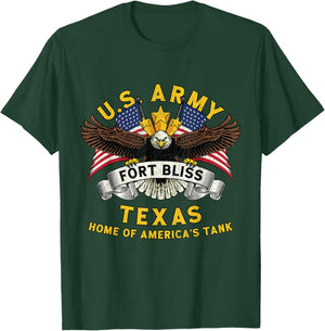 Fort Bliss Texas TX Vintage Military Base Veterans Day T-Shirt - T-Shirt | Forest