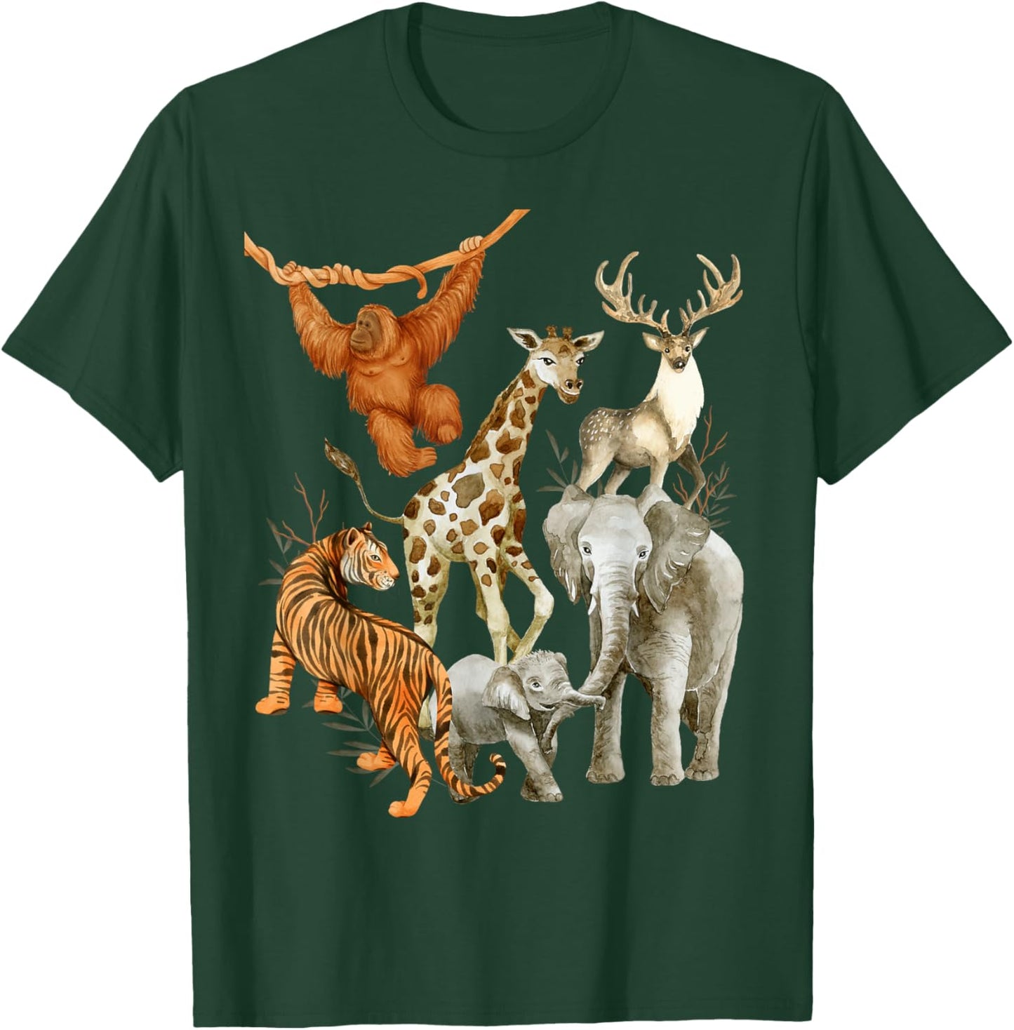 Men Women and Kids Wildlife Zoo Day Party beautiful Animals T-Shirt - T-Shirt | Forest