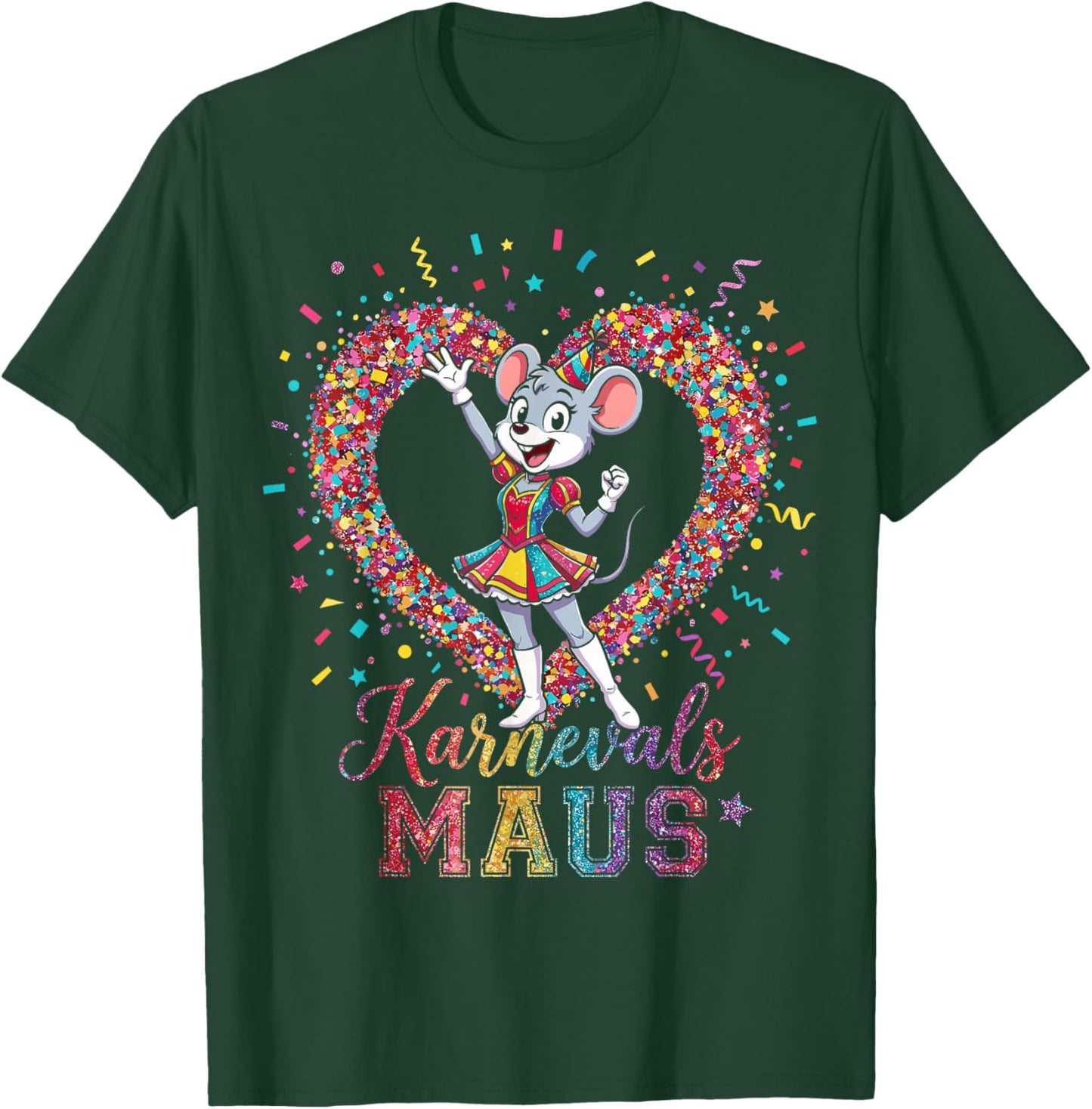 Carnival Mouse Red White Cologne Carnival Alaaf Style T-Shirt - T-Shirt | Forest