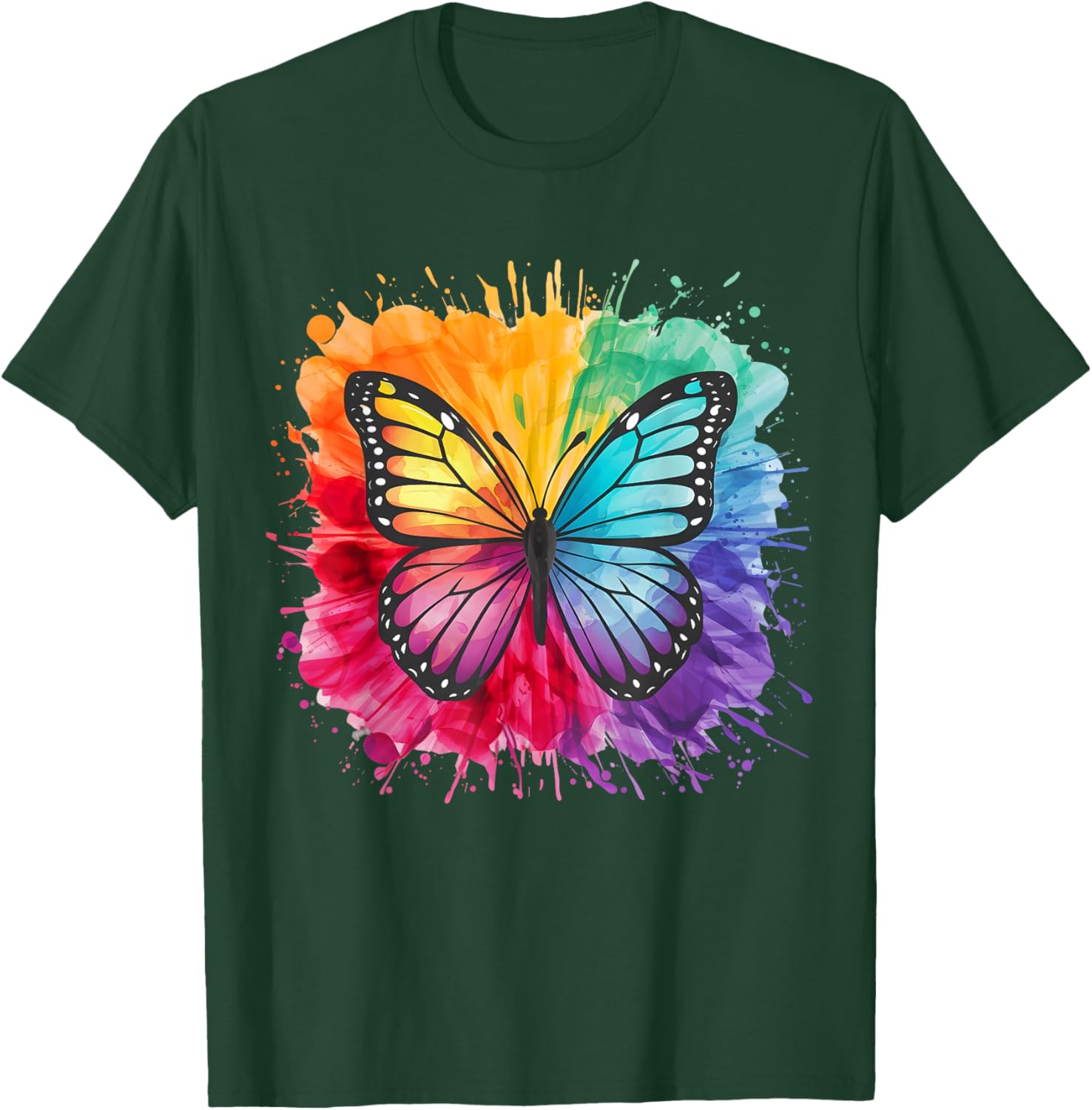 Butterfly Lover Colorful Watercolor Butterflies Butterfly T-Shirt - T-Shirt | Forest
