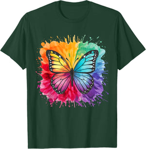 Butterfly Lover Colorful Watercolor Butterflies Butterfly T-Shirt - T-Shirt | Forest