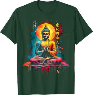 Vibrant Buddha Radiant Moon T-Shirt - T-Shirt | Forest