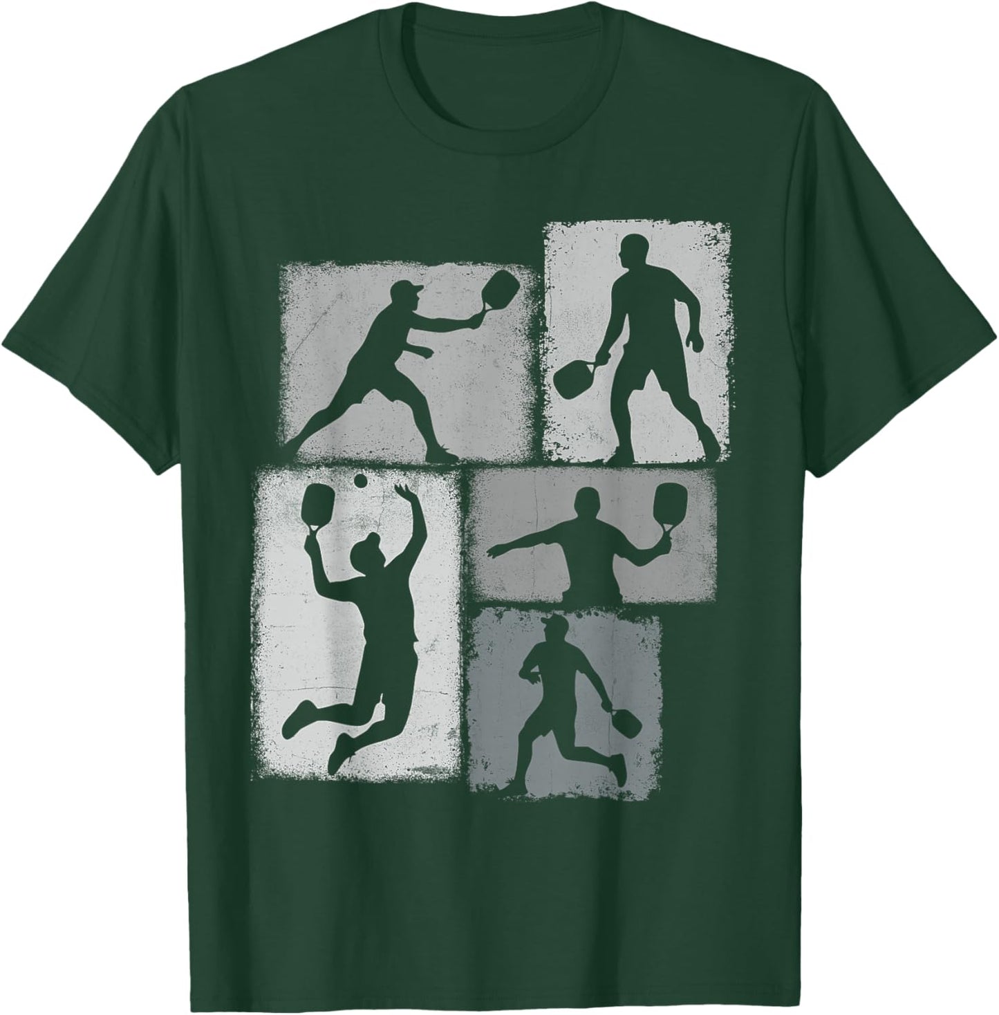 Pickleball Player Collage Pickler Men Women Coach Youth T-Shirt - T-Shirt | Forest