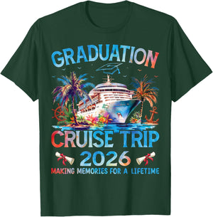 Class of 2026 Graduation Cruise Trip Senior Vacation Family T-Shirt - T-Shirt | Forest