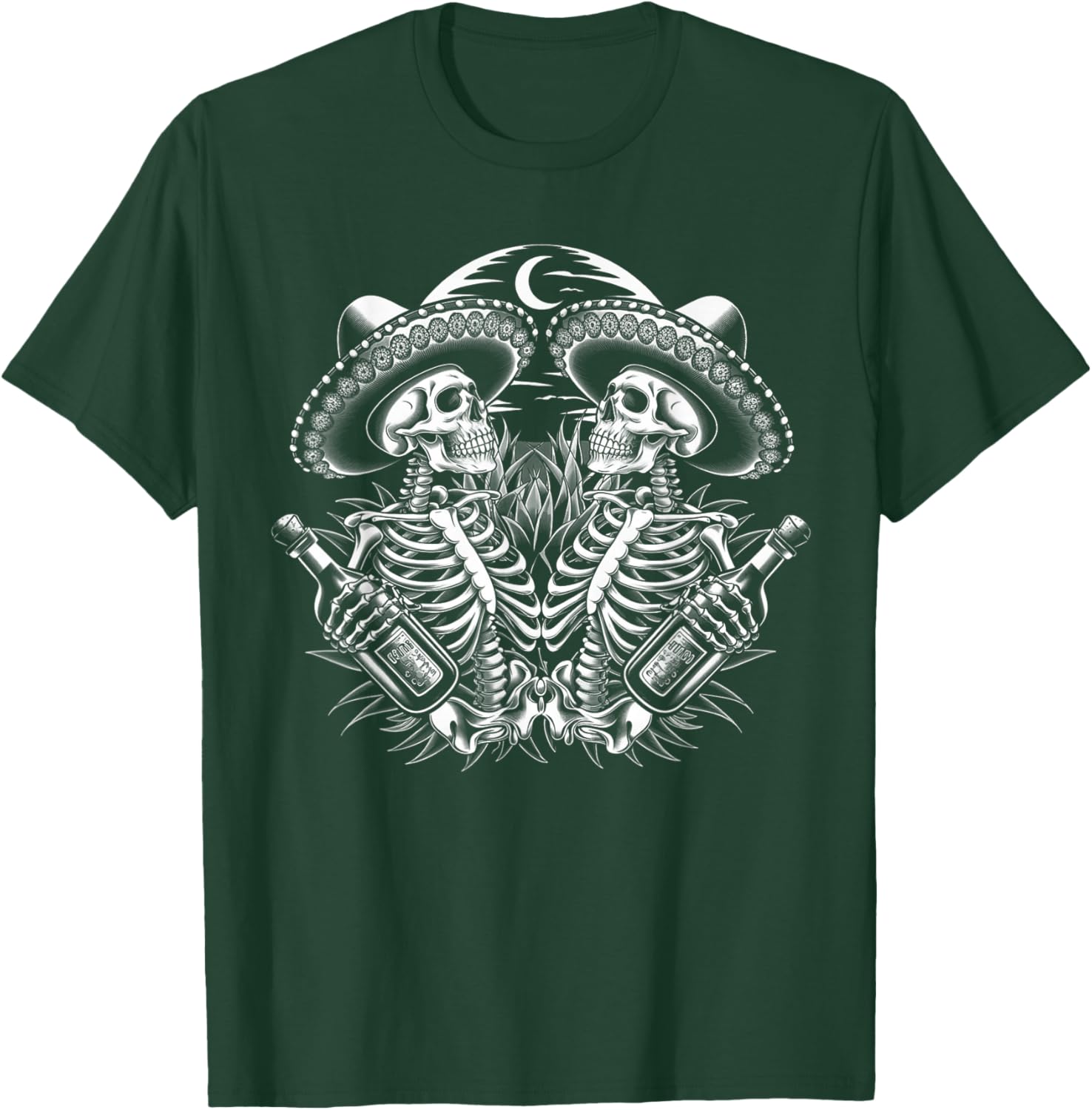 Mexico Vintage Skeleton Tequila Dia De Los Muertos Mexican T-Shirt - T-Shirt | Forest