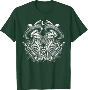 Mexico Vintage Skeleton Tequila Dia De Los Muertos Mexican T-Shirt - T-Shirt | Forest