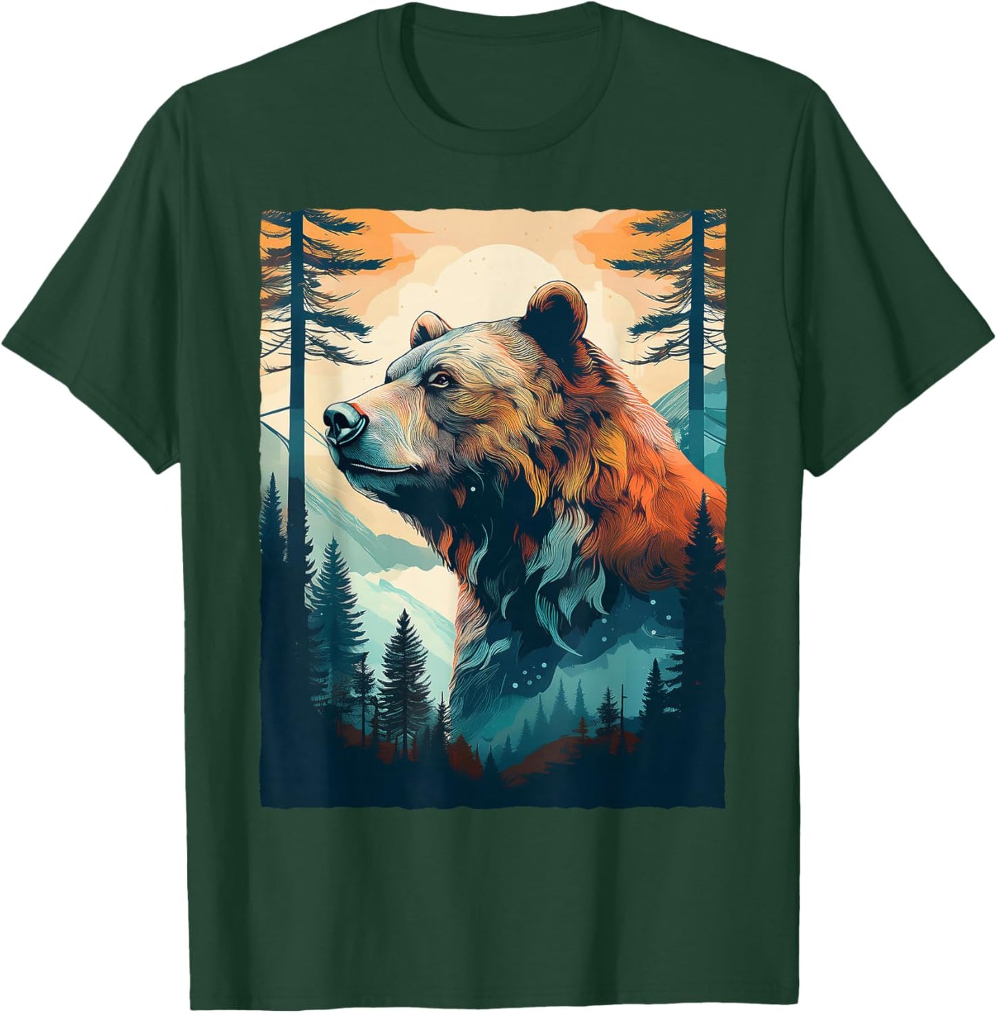 Bear and Forest Nature T-Shirt - T-Shirt | Forest
