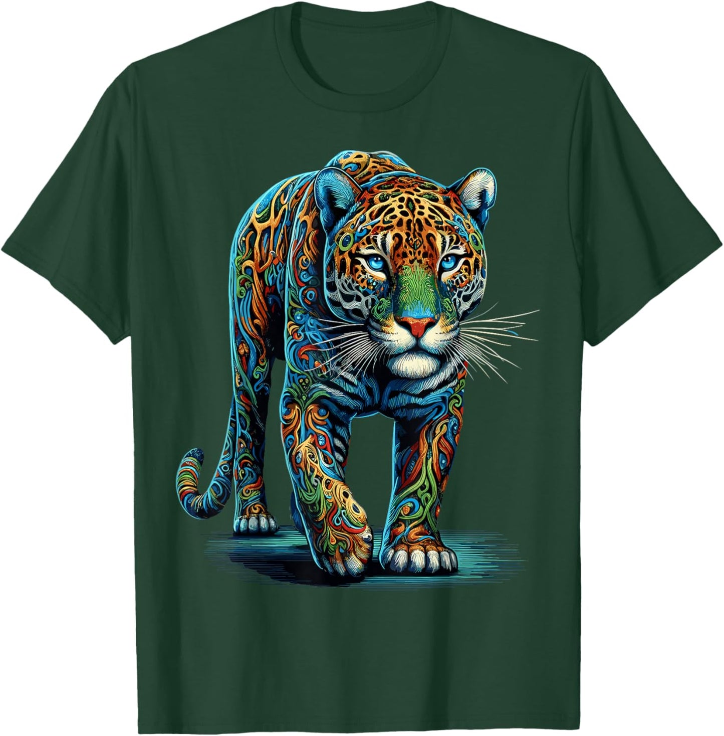 Jaguar Colorful Animal Zoo Jaguars T-Shirt - T-Shirt | Forest