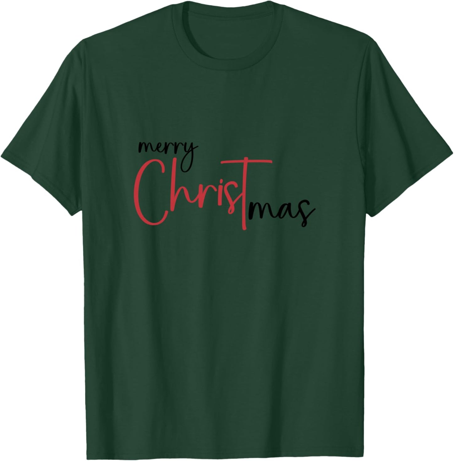 Merry Christ Mas Christmas Begins With Christ Xmas T-Shirt - T-Shirt | Forest