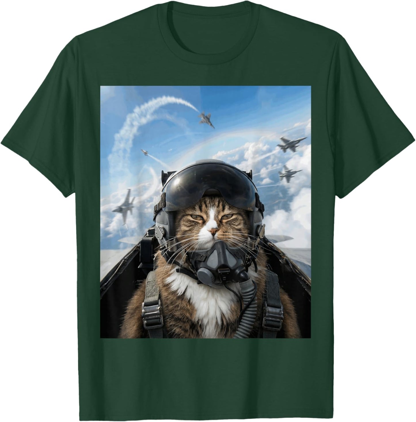 Selfie Squad Cat Funny Fighter Pilot Meme Kitty Gen Z Humor T-Shirt - T-Shirt | Forest