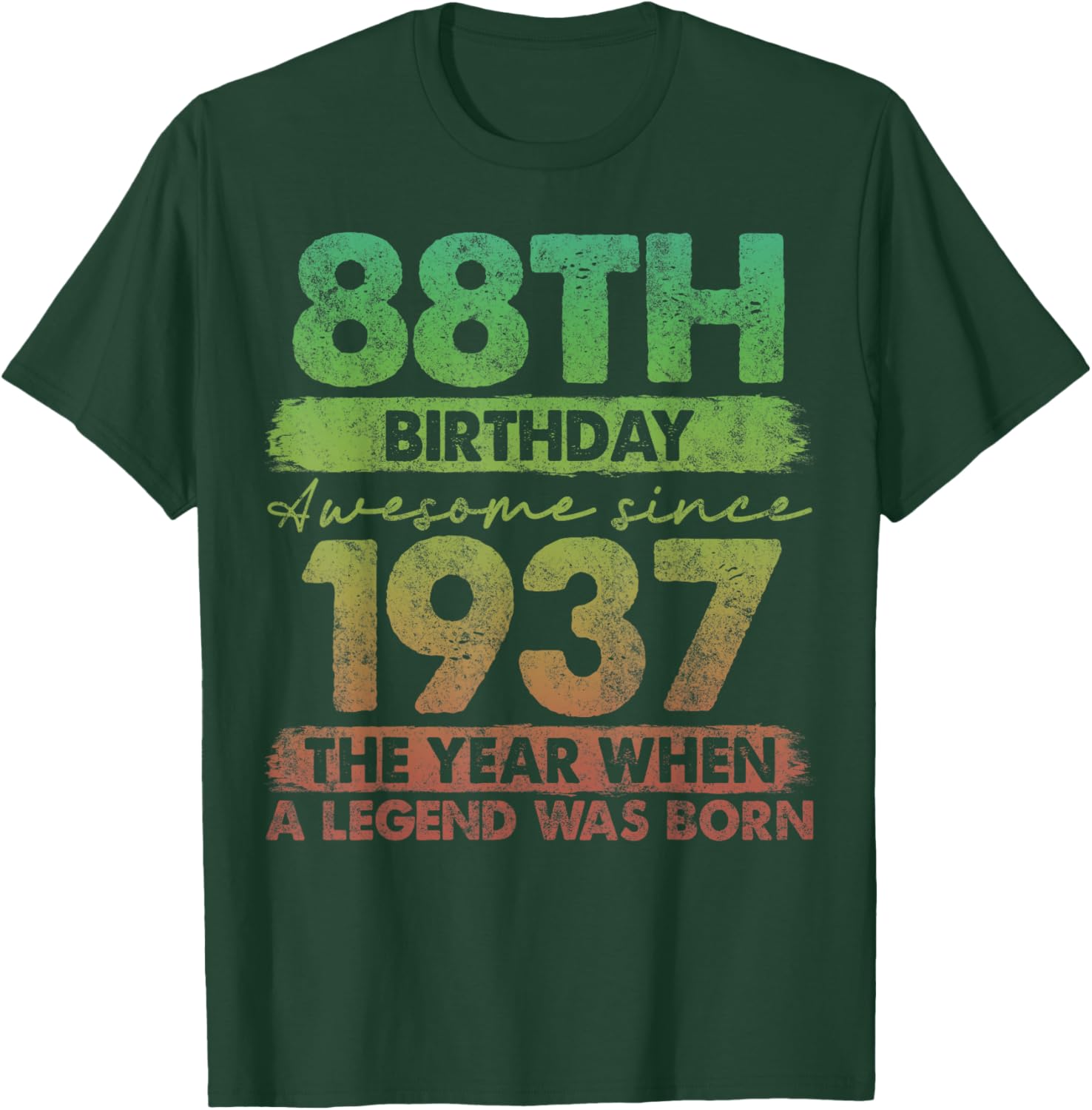 88 Year Old Gifts Vintage 1937 Limited Edition 88th Birthday T-Shirt - T-Shirt | Forest
