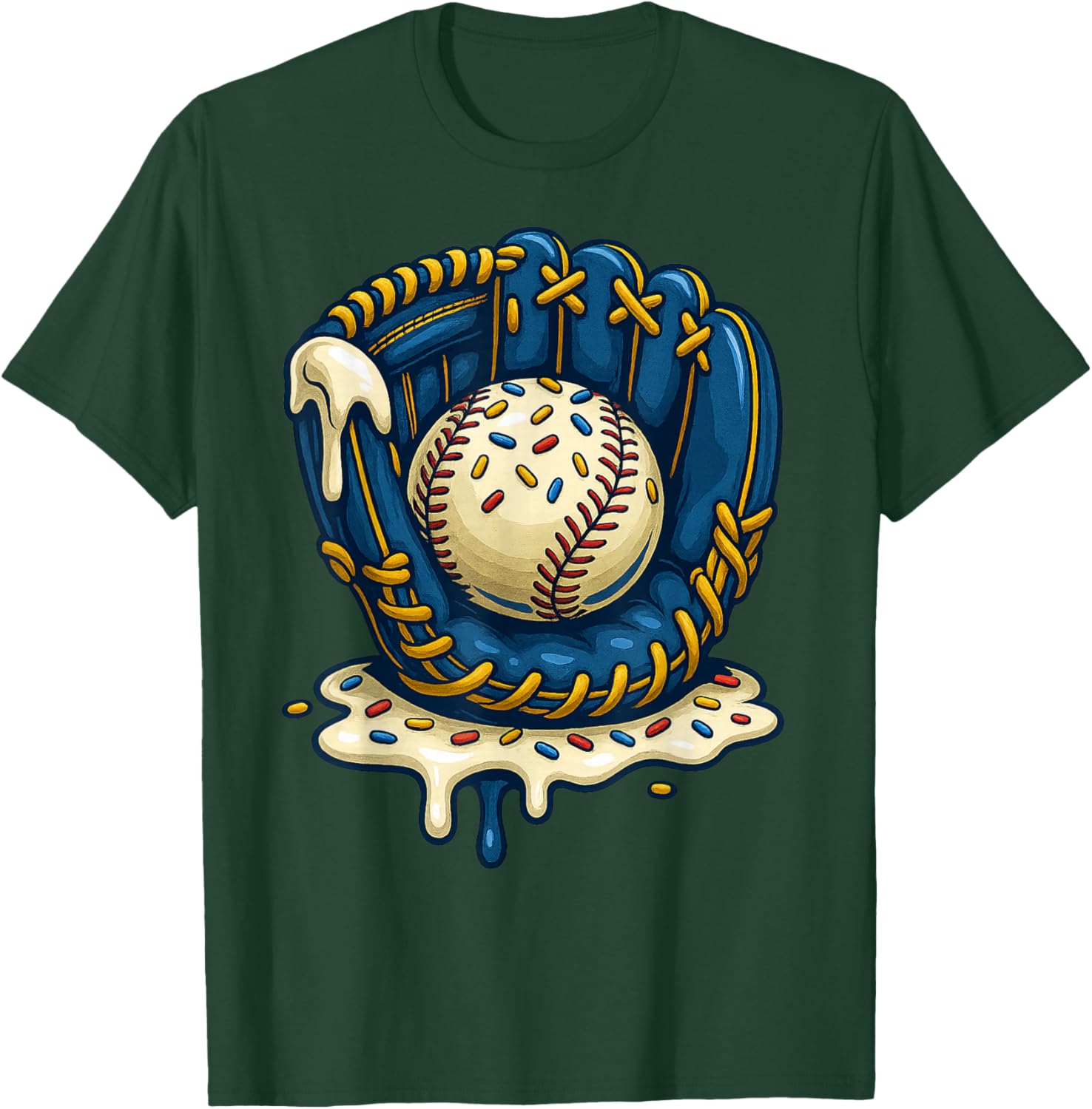 Baseball Drip Team for Boys Ice Cream Cool T-Shirt - T-Shirt | Forest