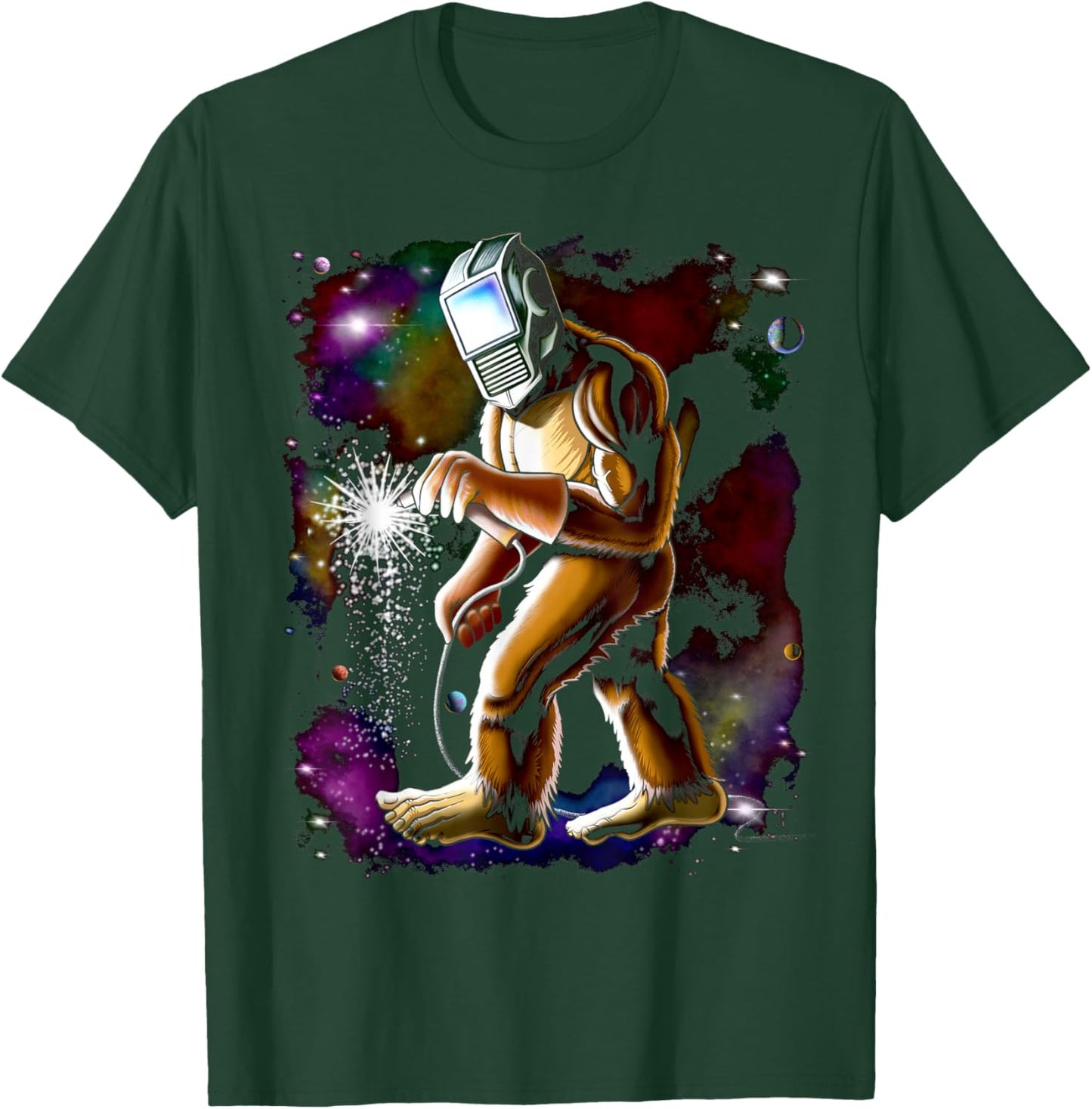 Bigfoot Welder Funny Sasquatch Welders Bigfoot Welding T-Shirt - T-Shirt | Forest