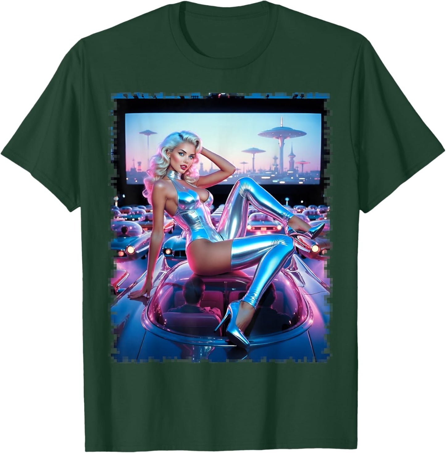 Sexy Girl - Retro Futuristic Blonde Bombshell T-Shirt - T-Shirt | Forest