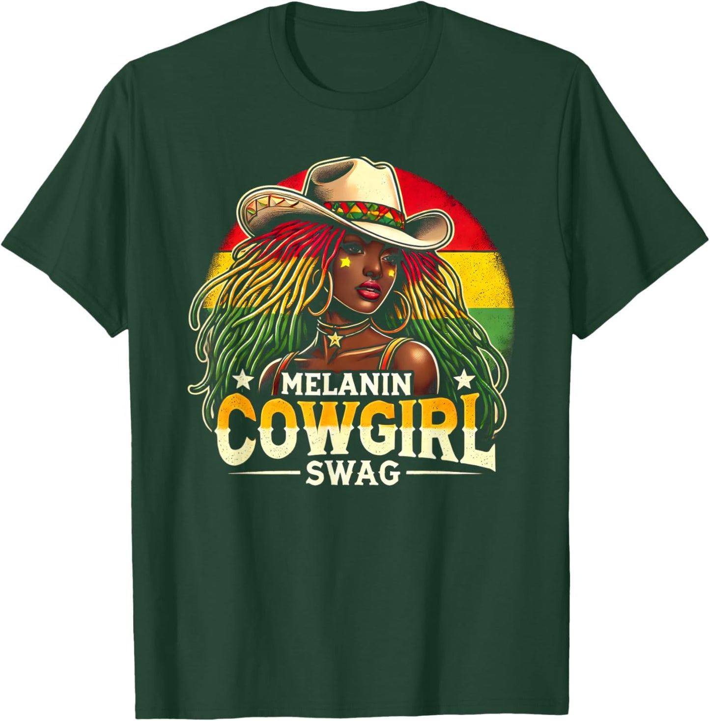 Melanin Cowgirls African Cowgirl Swag T-Shirt - T-Shirt | Forest