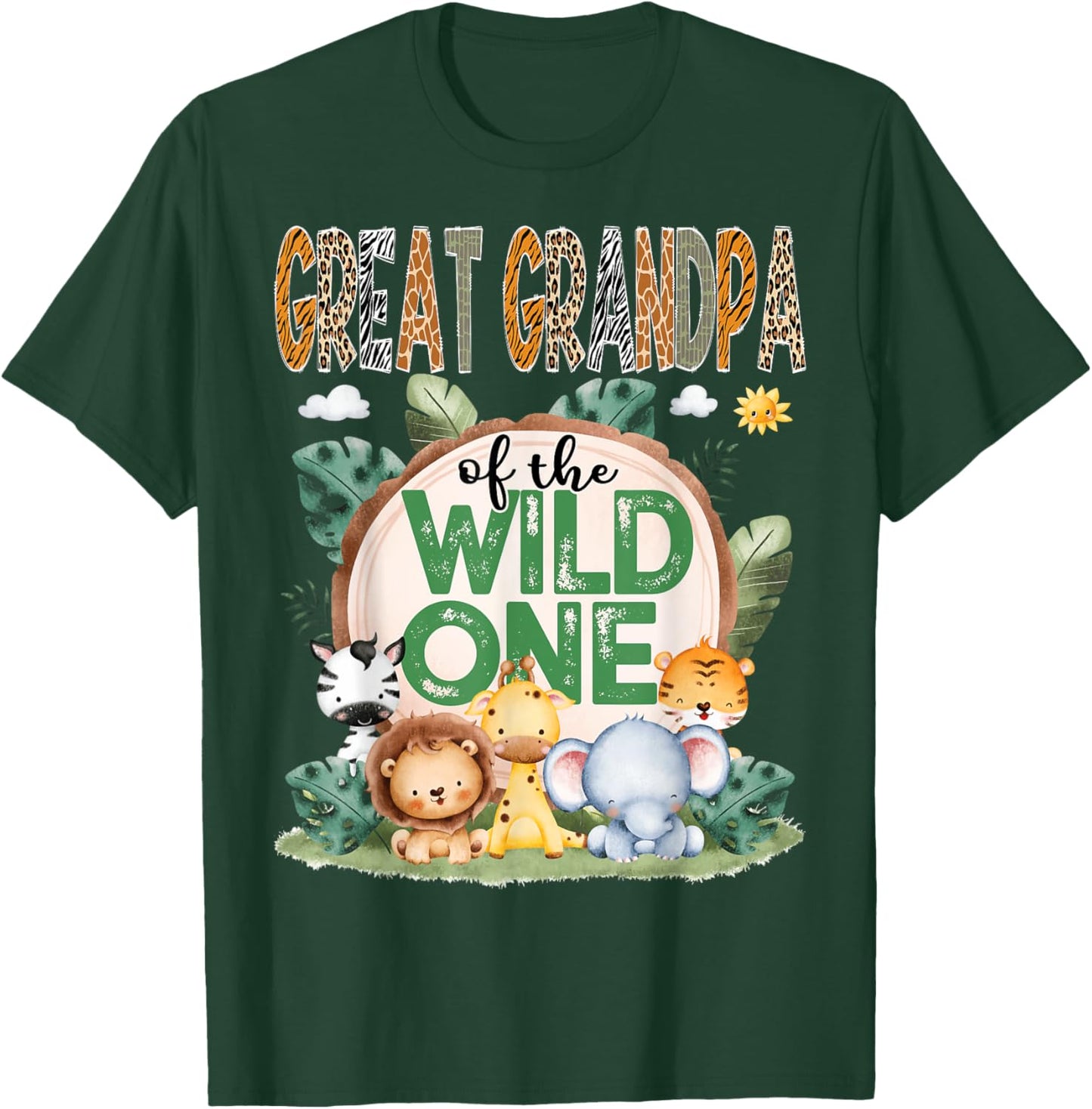 Great Grandpa Of The Wild One Safari Jungle 1St Birthday T-Shirt - T-Shirt | Forest