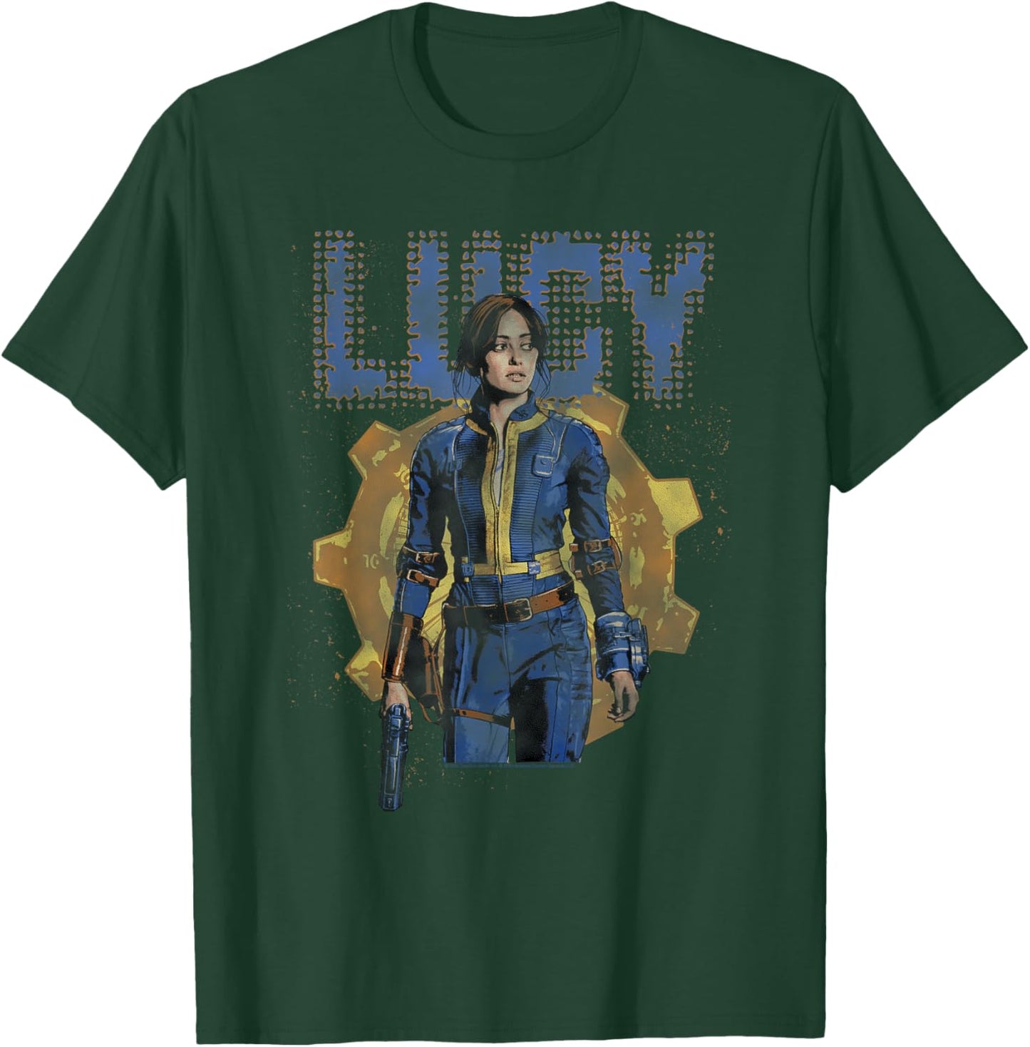 Fallout TV Series Lucy MacLean Halftone Vault 33 T-Shirt - T-Shirt | Forest