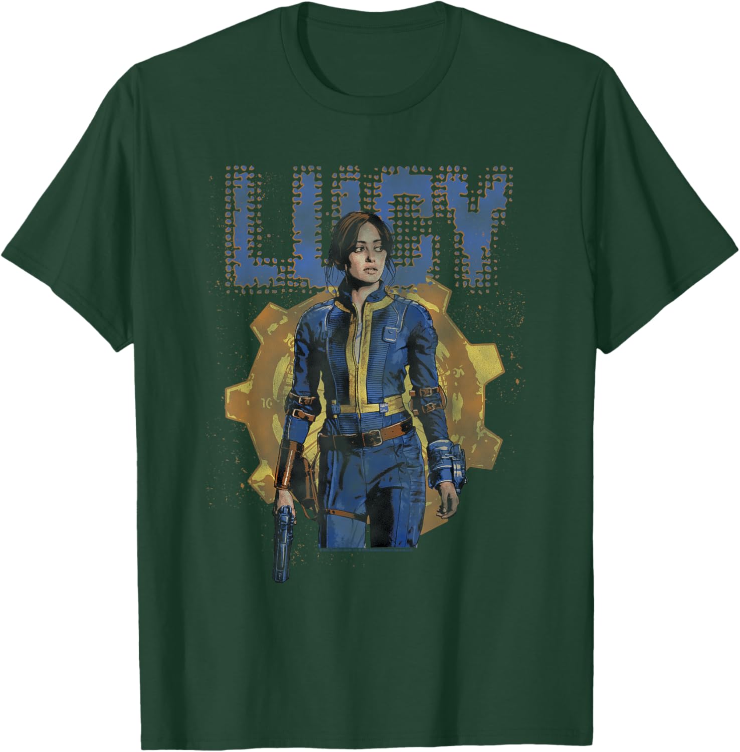 Fallout TV Series Lucy MacLean Halftone Vault 33 T-Shirt - T-Shirt | Forest