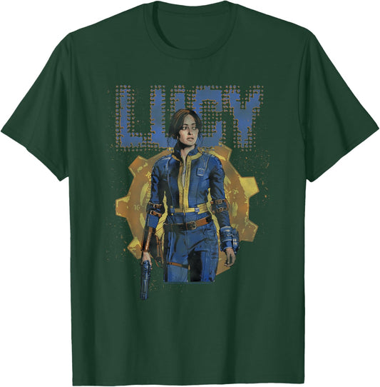 Fallout TV Series Lucy MacLean Halftone Vault 33 T-Shirt - T-Shirt | Forest