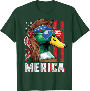 Duck Hunter Shirt USA Flag Merica Funny Waterfowl Hunting T-Shirt - T-Shirt | Forest