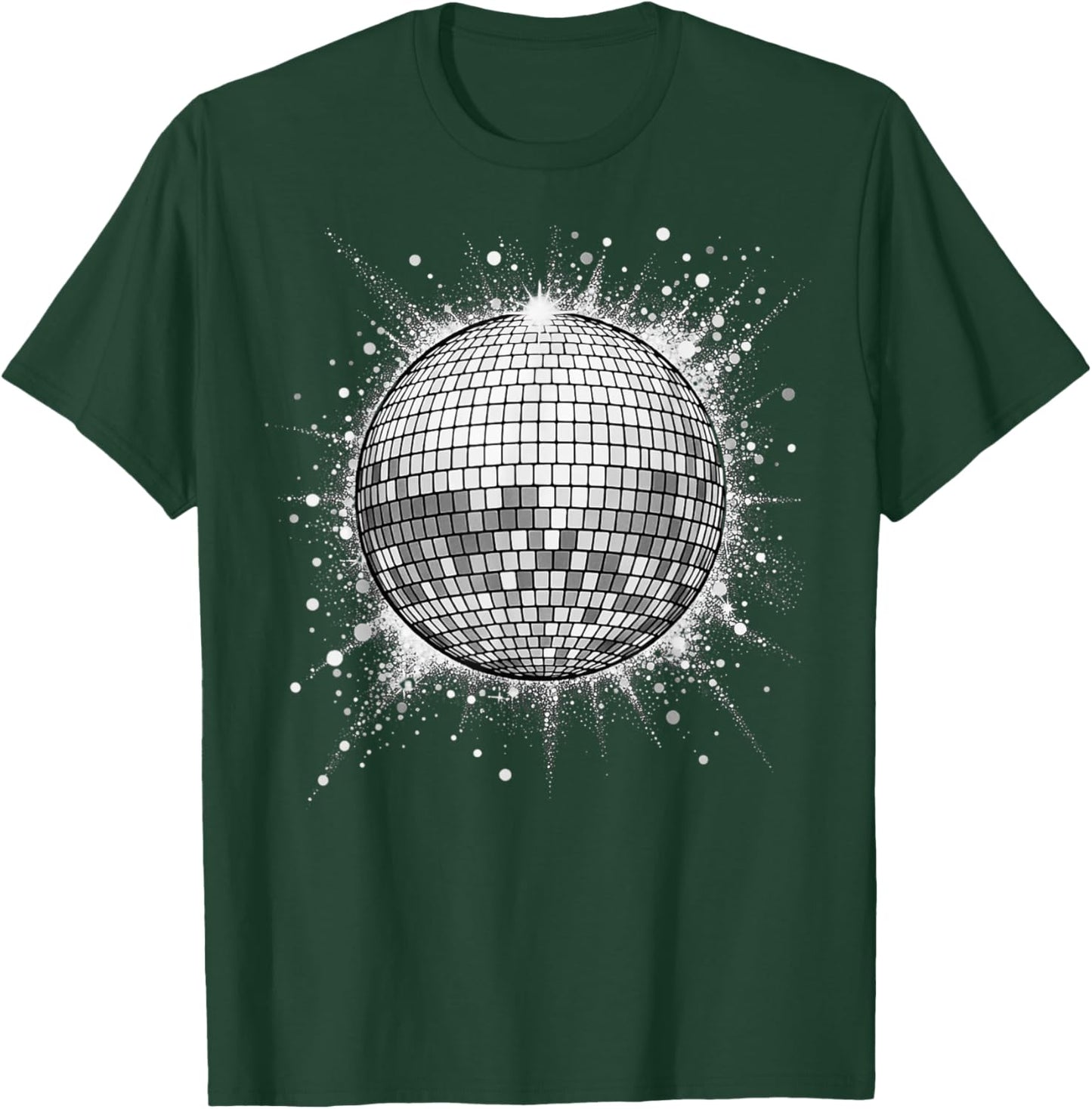 Black and White Disco Ball T-Shirt - T-Shirt | Forest